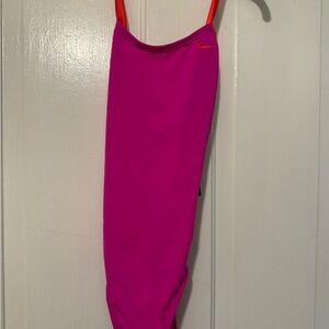 Nike Kids Fuchsia and Red One Piece Swimsuit